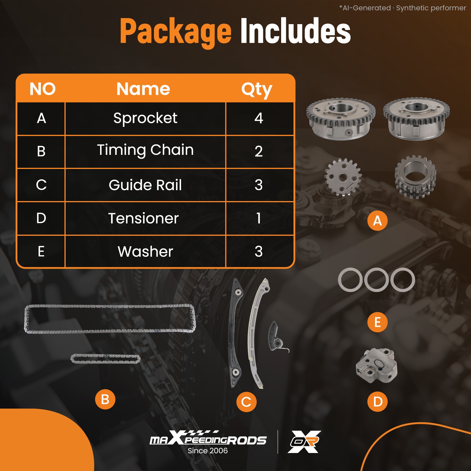 Chain Sprocket Set - Ford Fusion Escape 2.0L 12-19 için